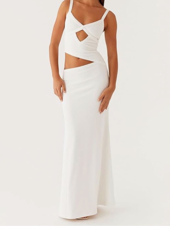 Dresses & Skirts - NWT Cut Out Maxi Dress Spaghetti Strap V Neck Backless Summer Bodycon Dress